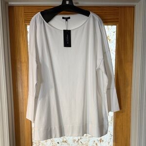 NWT -   Lafayette 148 New York White Long Sleeve Top